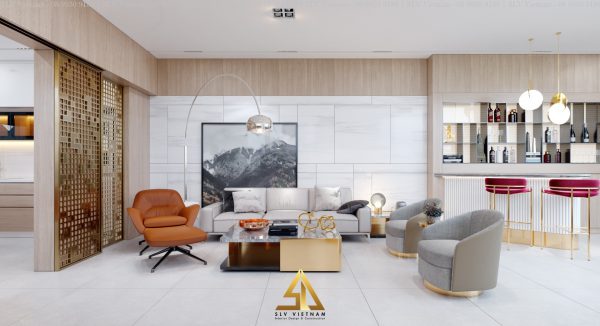 Thiết kế thi công nội thất biệt thự - phòng khách
