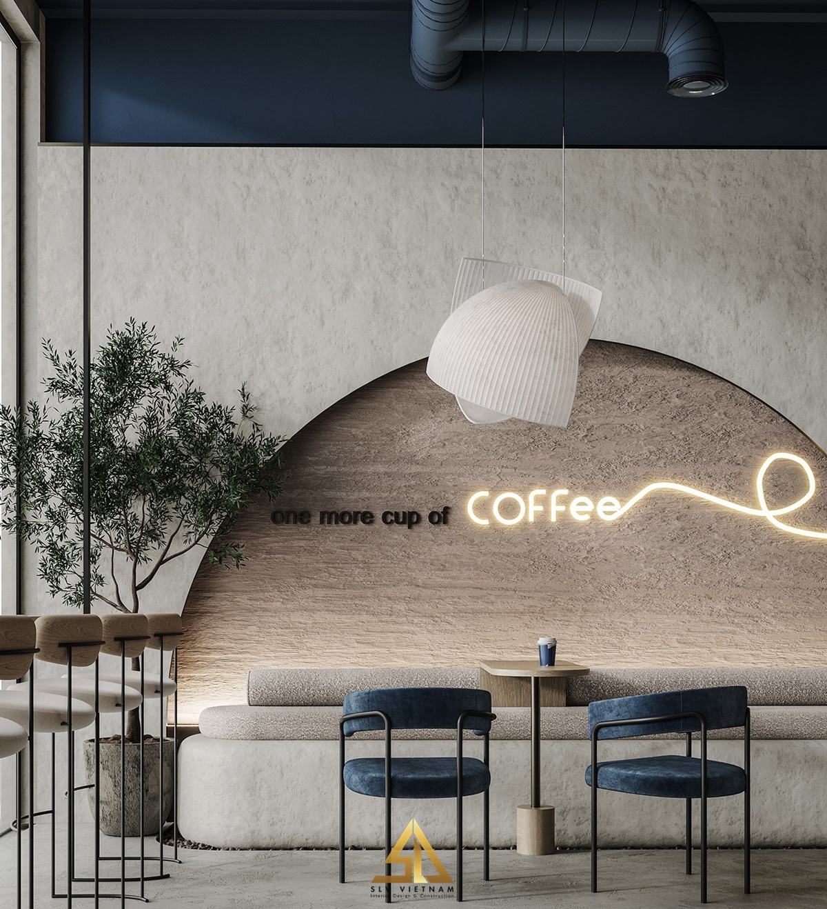 Quán cafe được thiết kế với màu sắc Bắc Âu (Nguồn ảnh: sưu tầm)