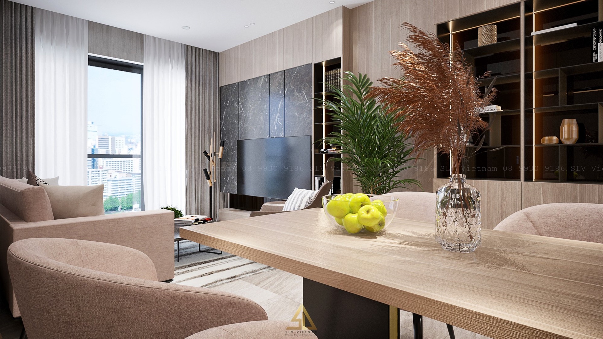 Thi công nội thất căn hộ 2 PN Feliz En Vista