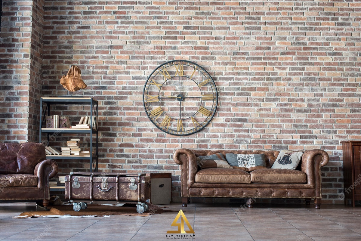 Ghế sofa chất liệu da phù hợp với phong cách Vintage