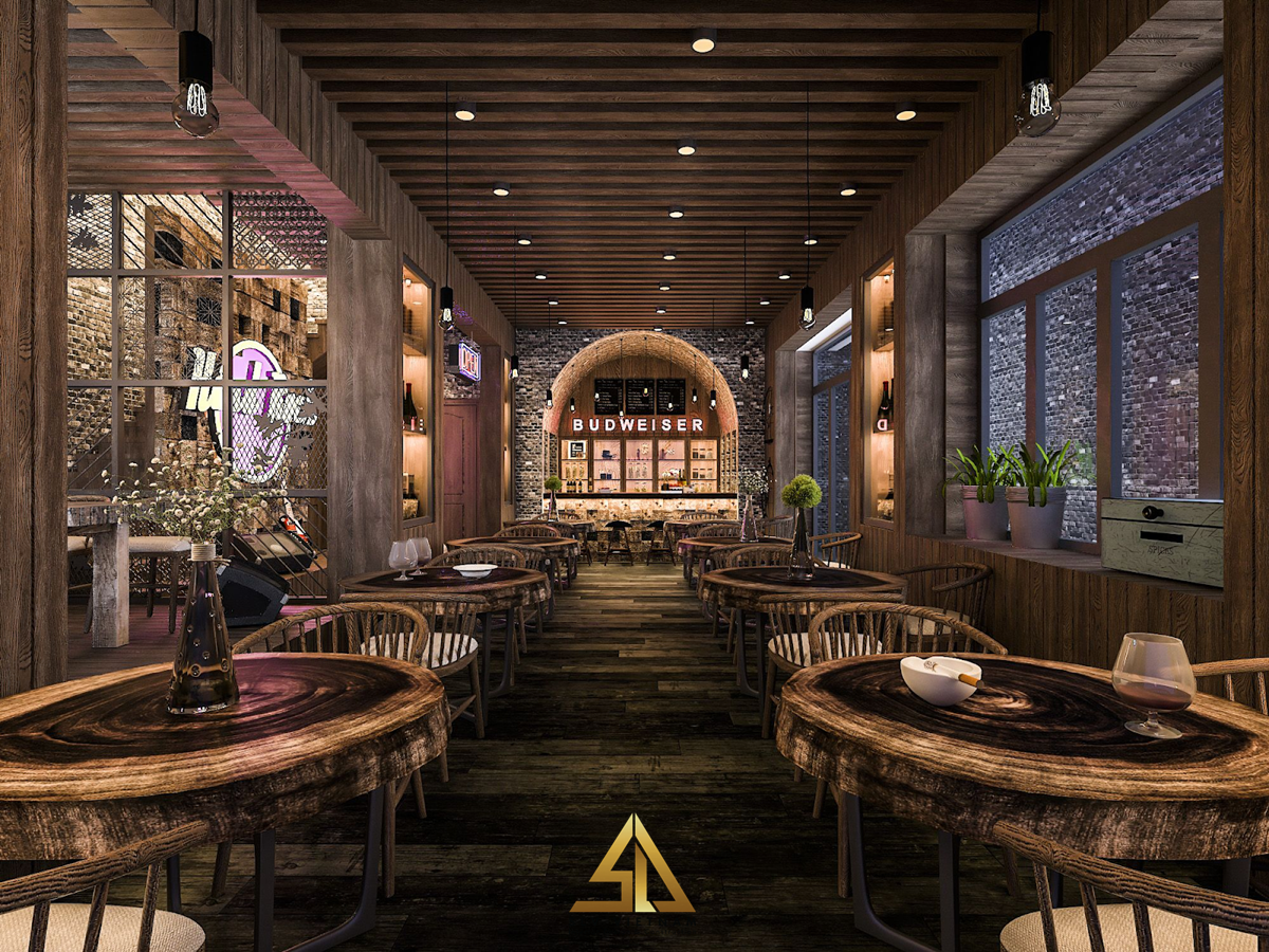 Thiết kế quán cafe Rustic ấn tượng (Nguồn ảnh: sưu tầm)