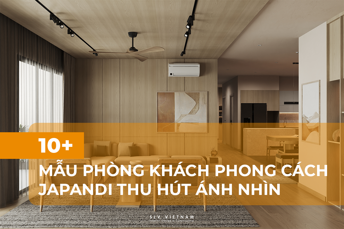 Mẫu phòng khách phong cách Japandi