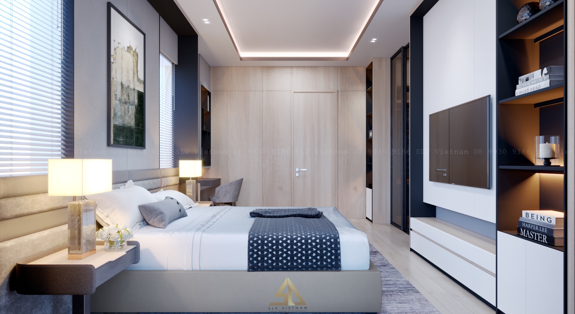 Thiet-ke-thi-cong-nha-pho-phong-ngu-1-phong-cach-noi-that-hien-dai