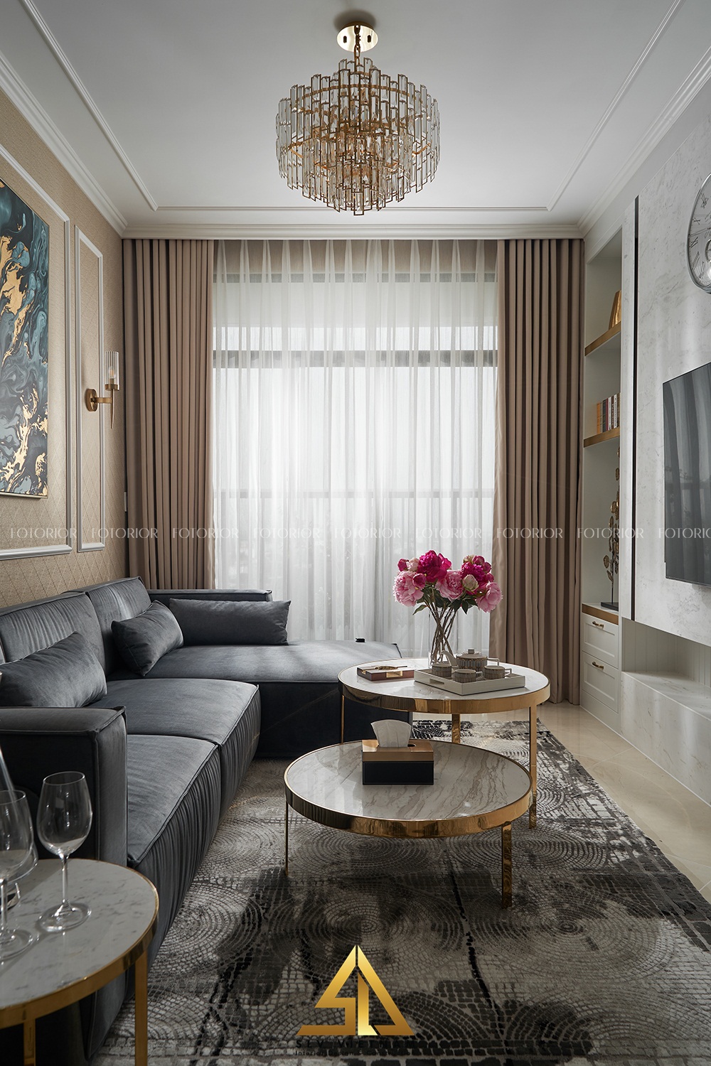 View phòng khách 3 - Thiết kế nội thất căn hộ chung cư Jamila Khang Điền