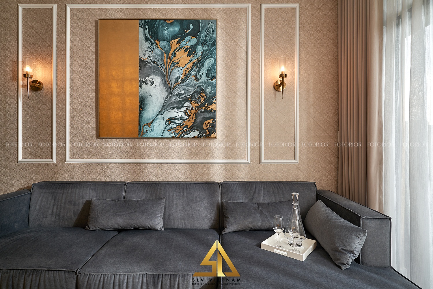 View phòng khách 5 - Thi công nội thất căn hộ Jamila Khang Điền