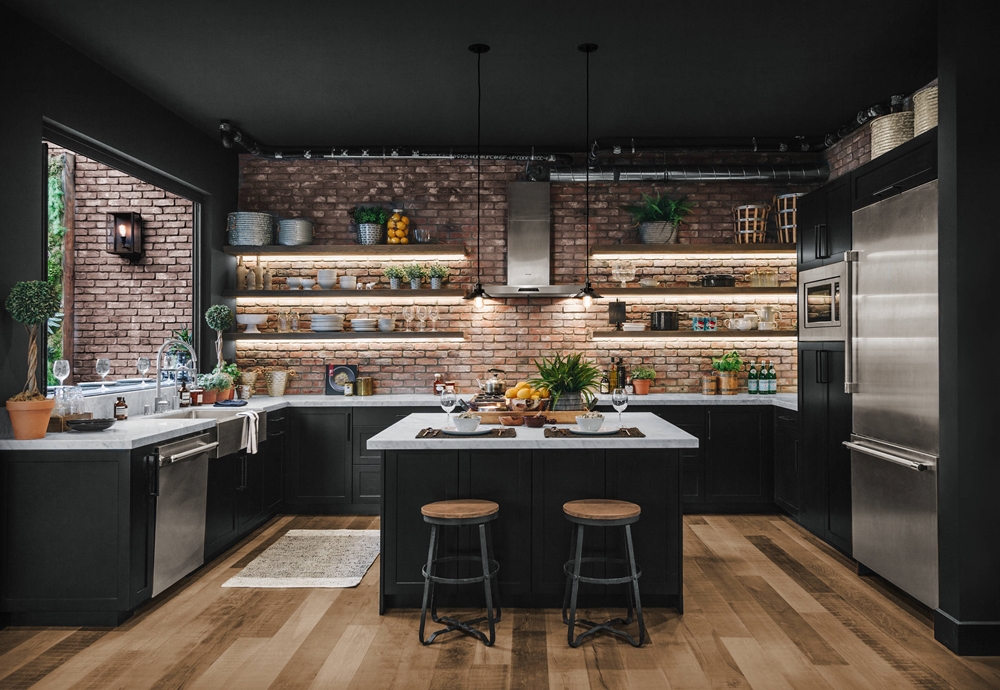 khong gian nha bep theo phong cach industrial style