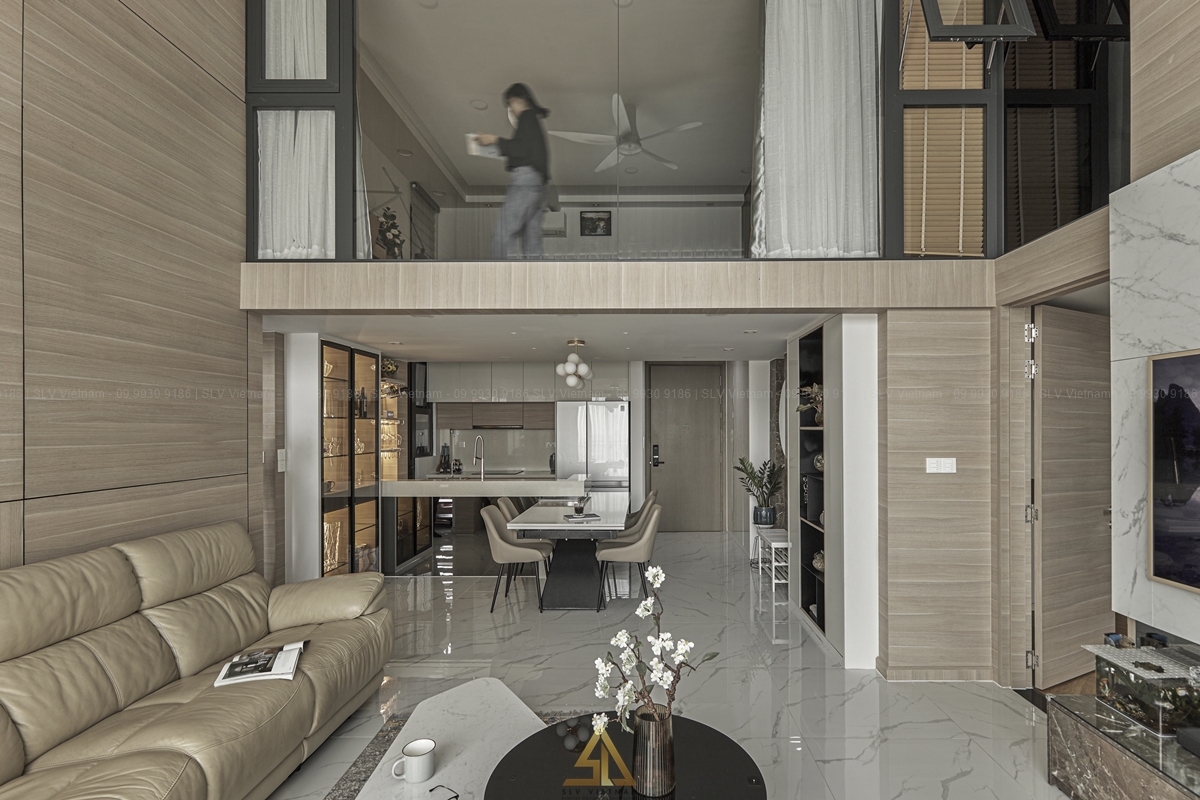 Không gian phòng khách liên kết phòng bếp rộng rãi (Nguồn ảnh: SLV Vietnam)