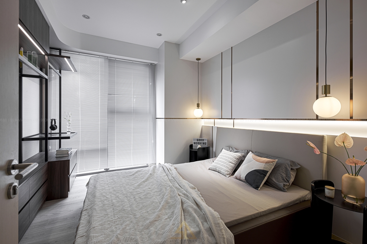 Mẫu 2: Phòng ngủ tone màu trung tính trẻ trung (Nguồn ảnh: SLV Vietnam)