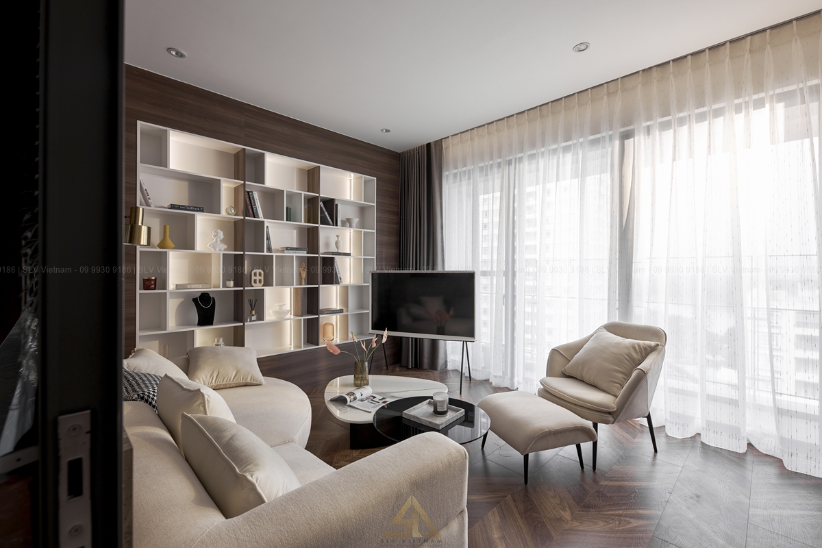 Không gian phòng khách ngập tràn ánh sáng tự nhiên (Nguồn ảnh: SLV Vietnam)