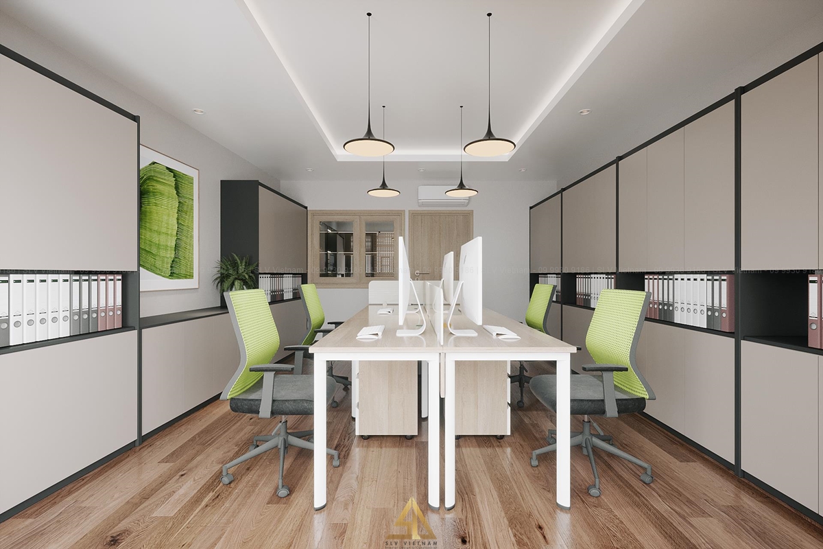 Thi công lắp đặt nội thất văn phòng đẹp đối với nhân viên (Nguồn ảnh: SLV Vietnam)