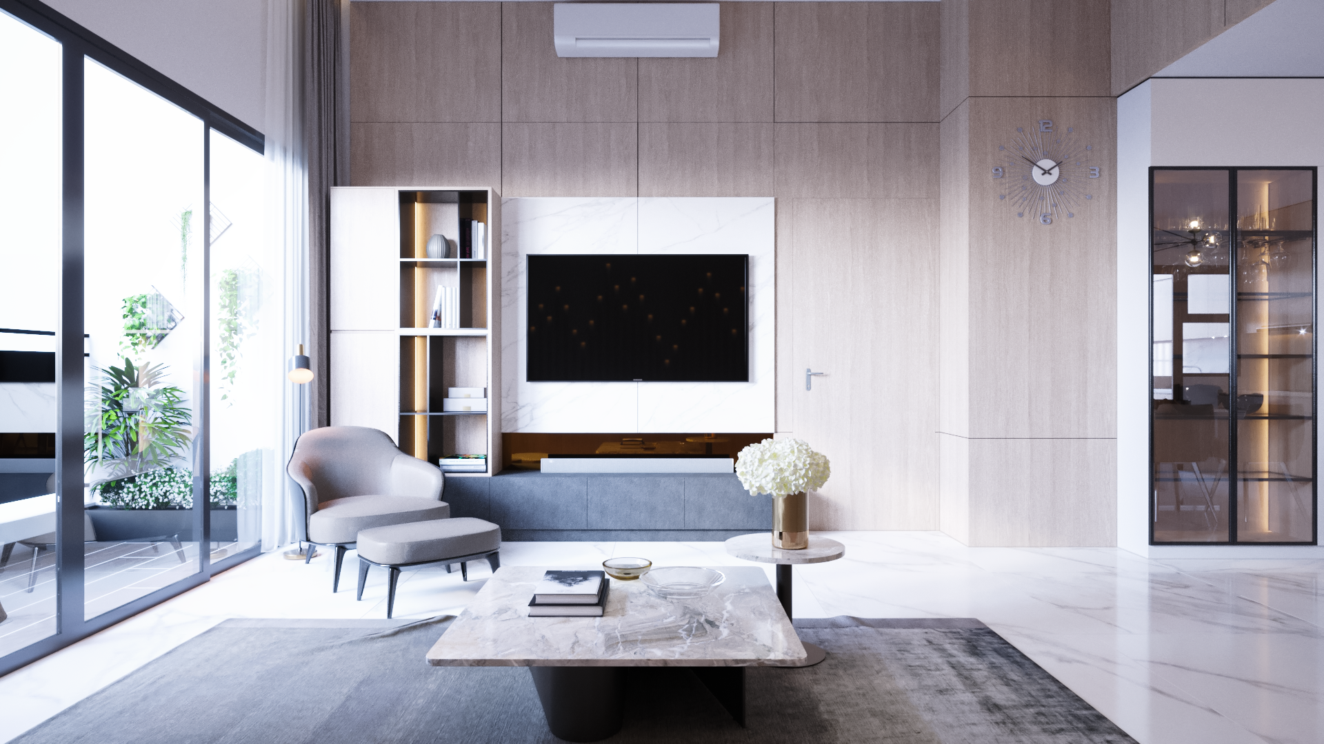 Thi cong noi that can ho chung cu The View Riviera Point - View phong khach 5