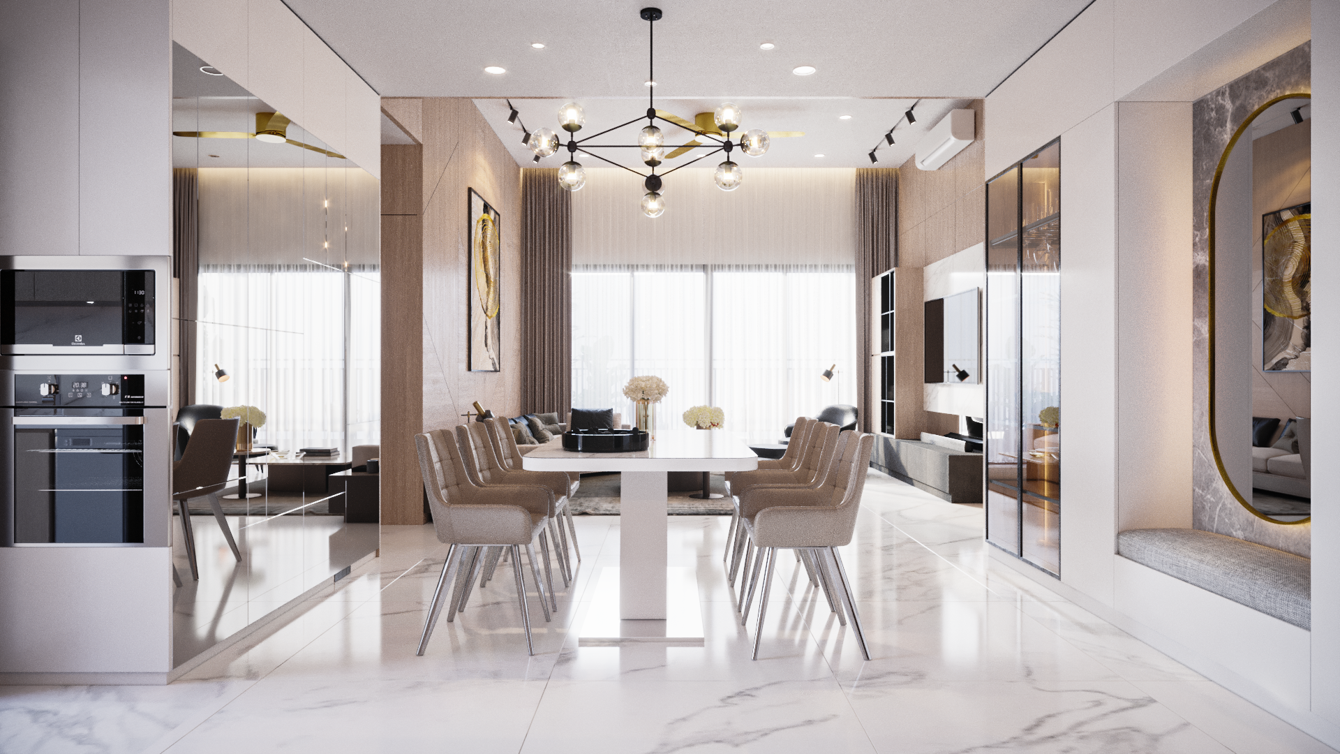 Noi that chung cu The View Riviera Point - View phong bep 1