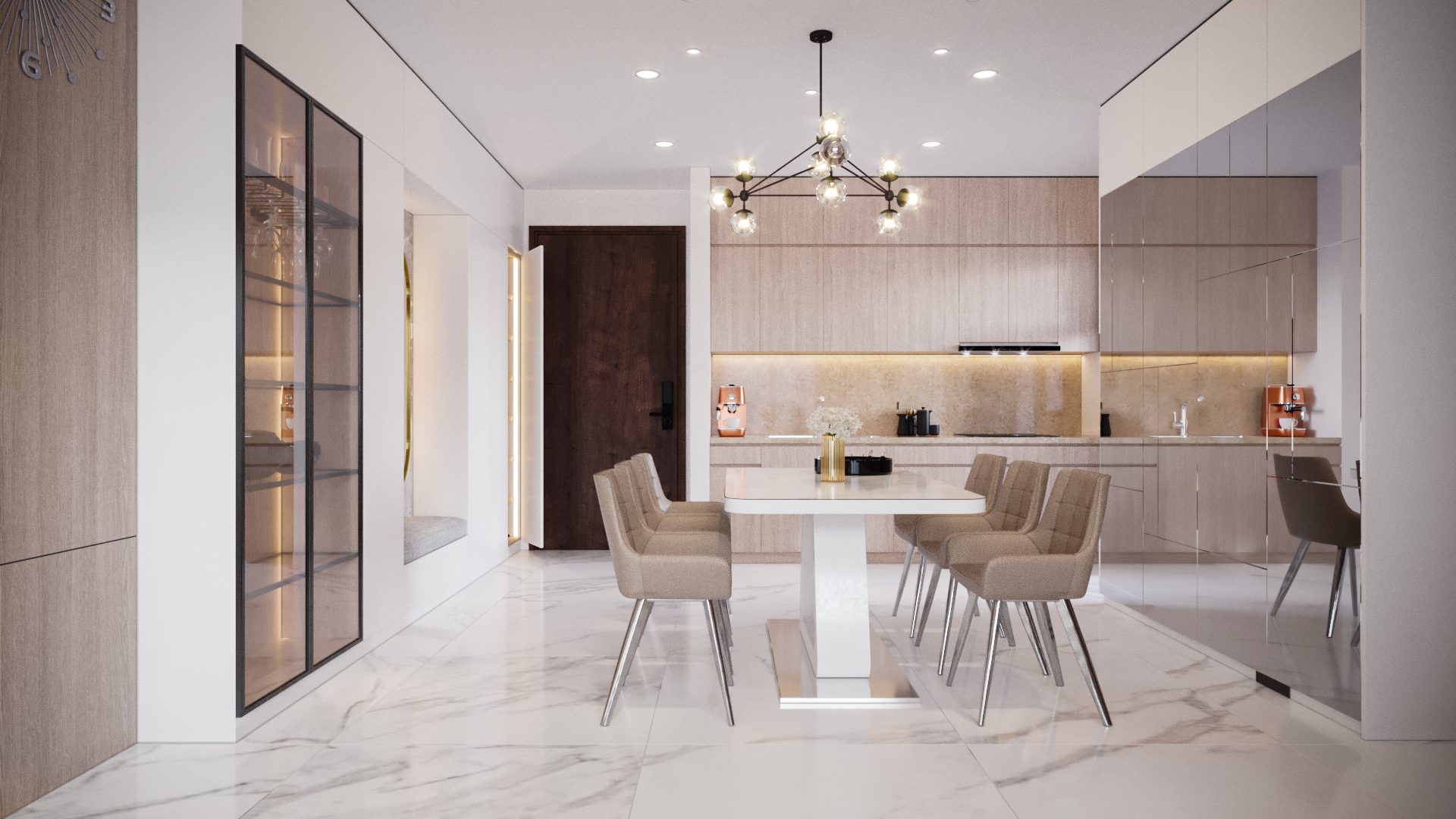 Thiet ke noi that chung cu 2 phong ngu The View Riviera Point - View phong bep 4