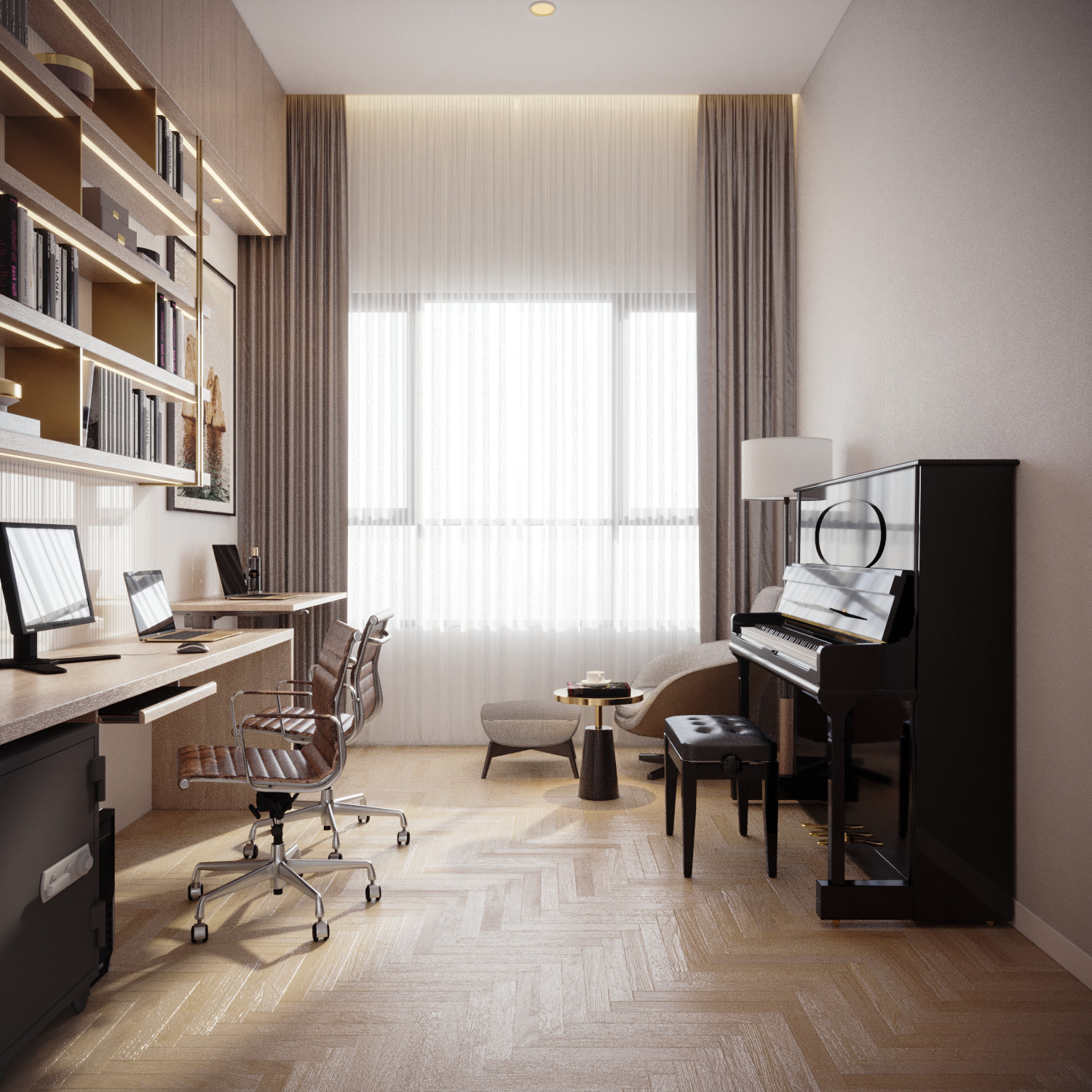 thiet ke thi cong can ho the view riviera point - View phong làm viec 2