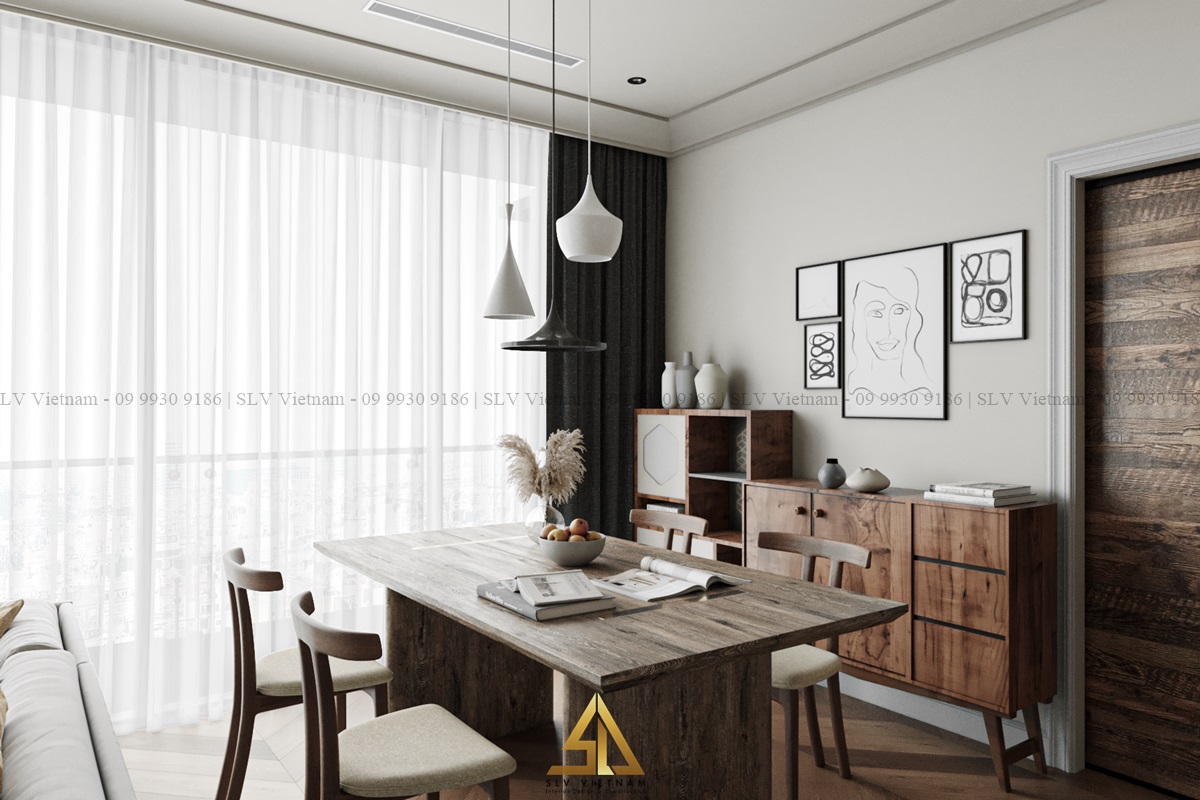 Phòng khách kết hợp bàn ăn là xu hướng thiết kế năm nay