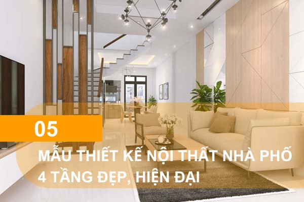 Mẫu thiết kế nội thất nhà phố 4 tầng