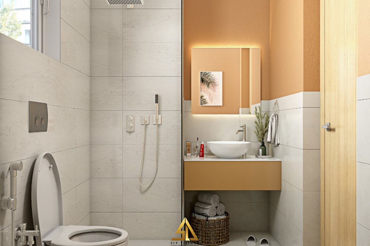 Nội thất đơn giản cho phòng vệ sinh nhỏ gọn