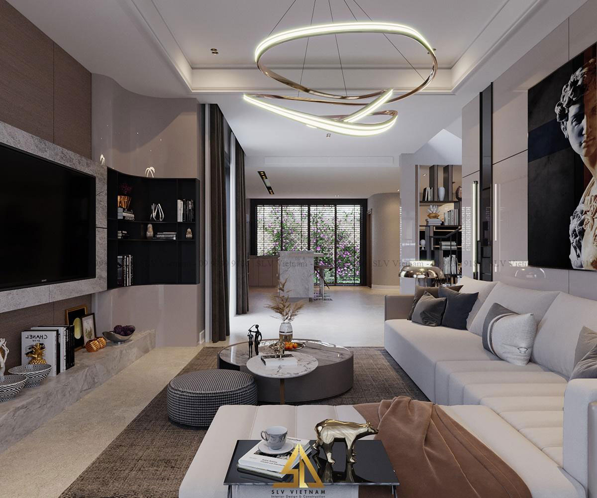 Nội thất phòng khách 20m2 hiện đại, nghệ thuật