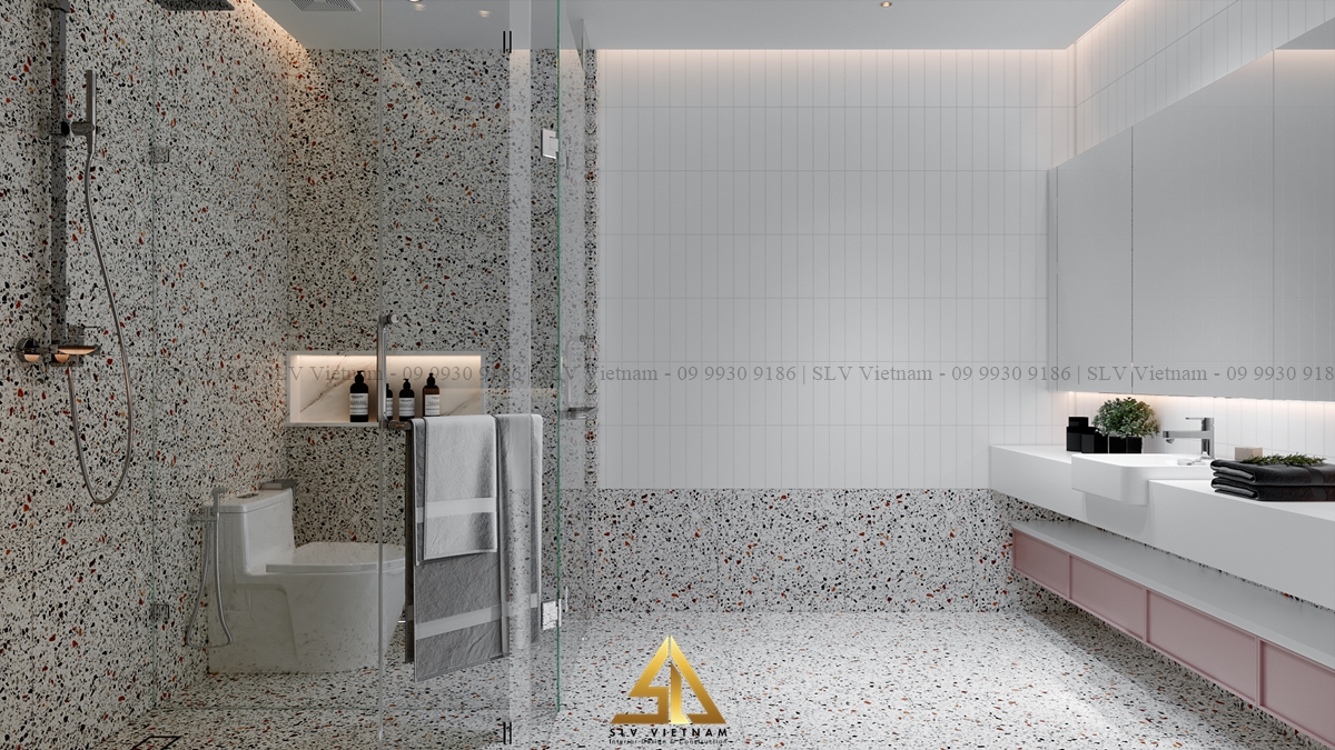 Lựa chọn gạch ốp sàn chống trơn trượt để đảm bảo an toàn (Nguồn ảnh: SLV Vietnam)
