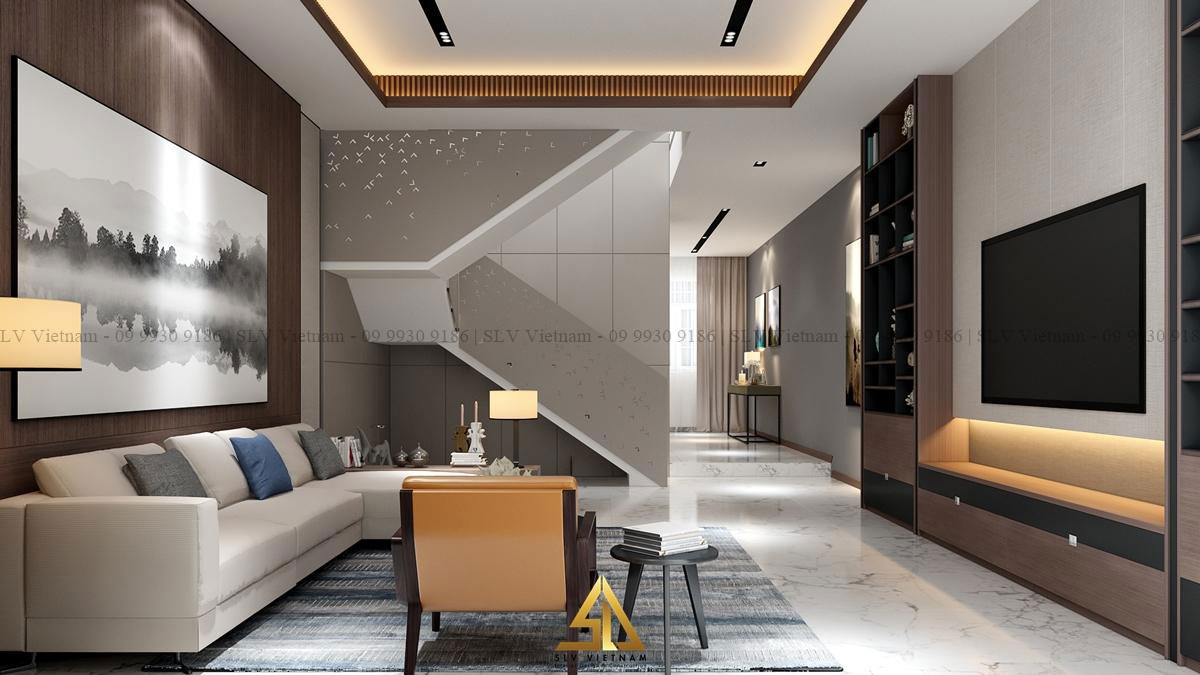 Thiết kế họa tiết trên vách cầu thang (Nguồn ảnh: SLV Vietnam)