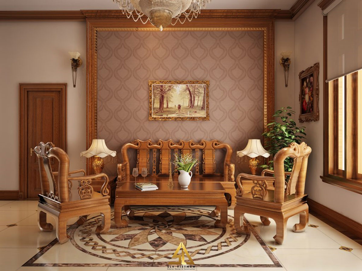 Thiết kế nội thất gỗ cho phòng khách