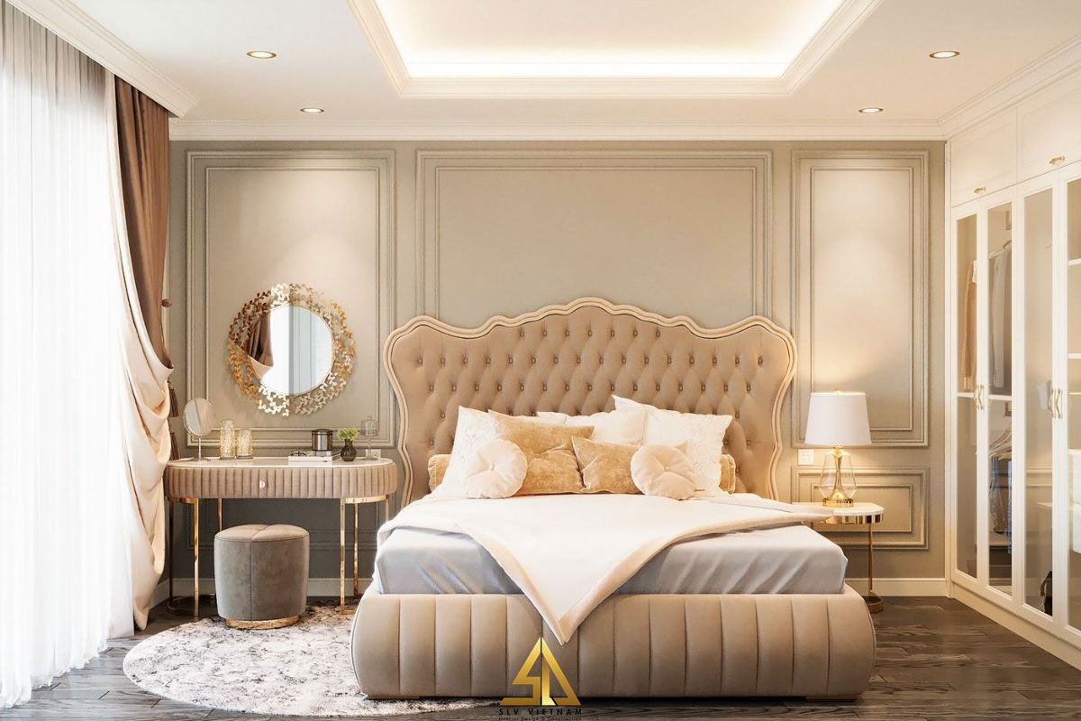 Thiết kế nội thất phòng ngủ tân cổ điển