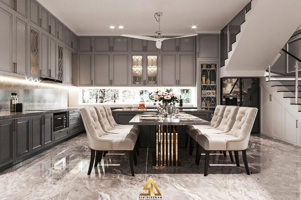 Thiết kế phòng bếp sử dụng đồ nội thất cao cấp