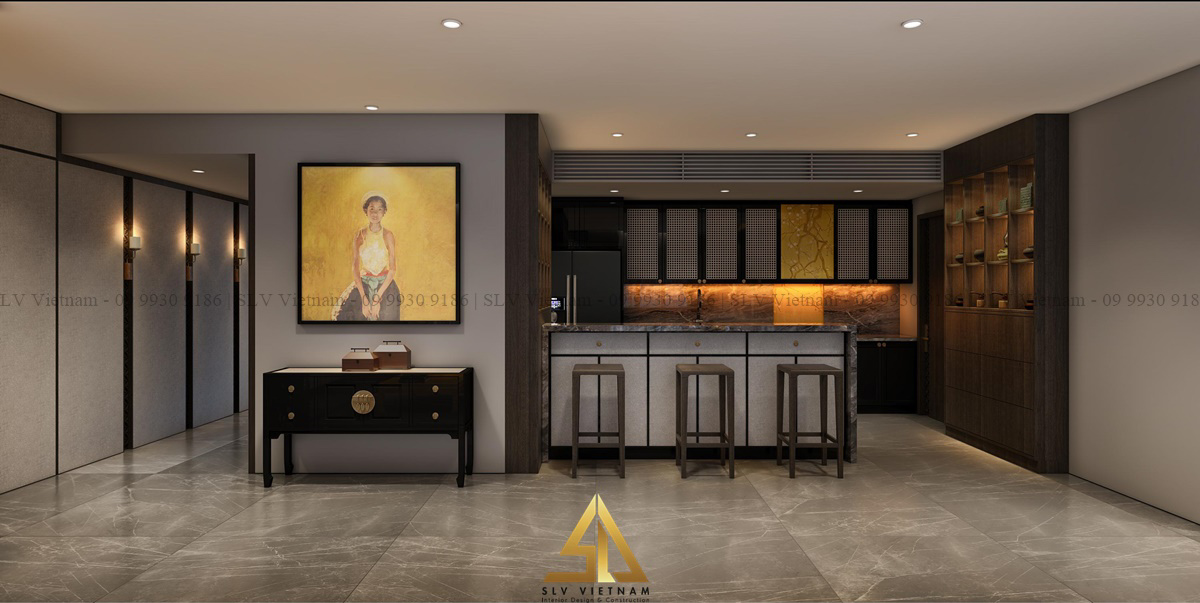 Rèm sáo đón ánh sáng tự nhiên cho quầy bar ( Dự án của SLV Vietnam )