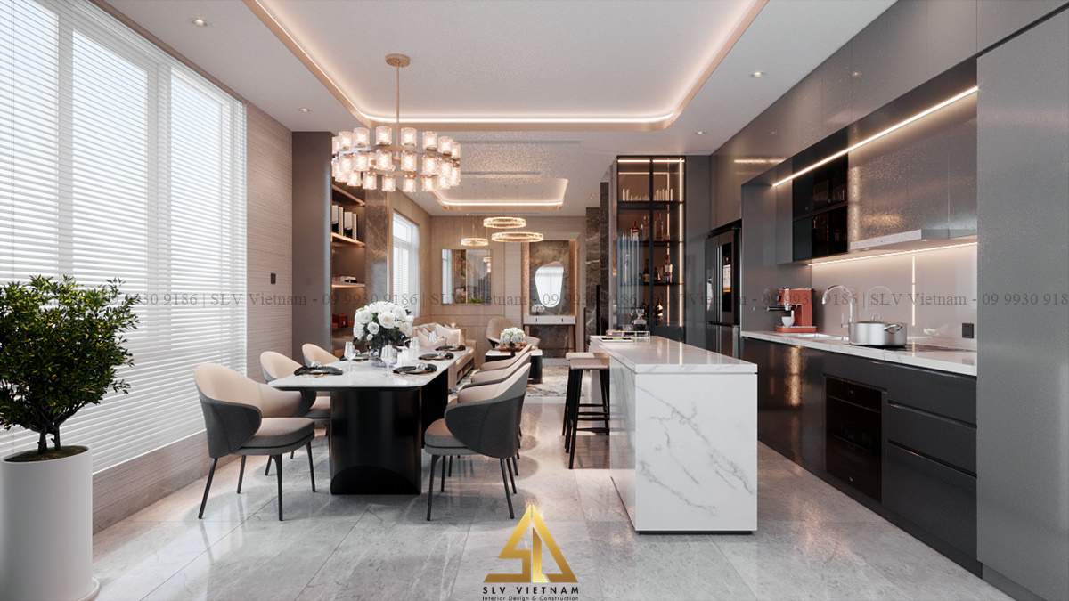Quầy bar nổi bật giữa không gian (Dự án của SLV Vietnam )