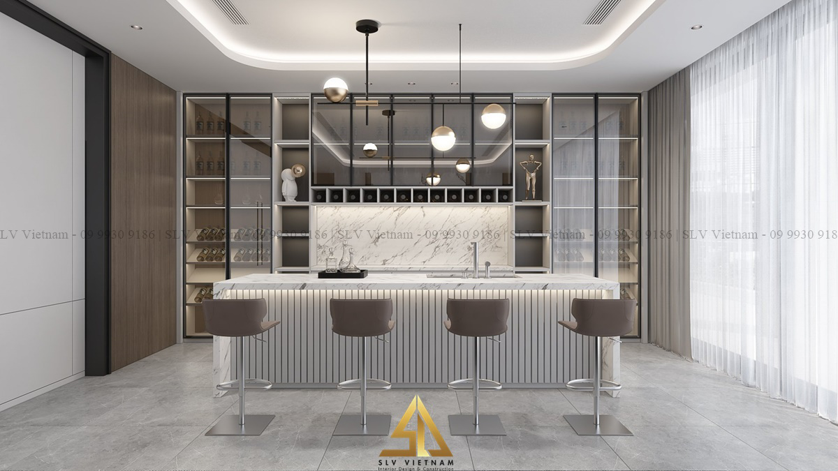 Quầy bar hiện đại, sang trọng ( Dự án của SLV Vietnam )