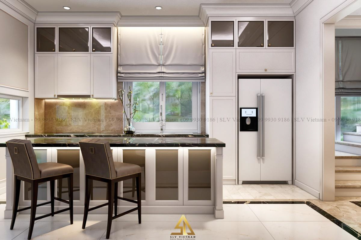 Bố trí ánh sáng phù hợp cho không gian bếp (Dự án của SLV Vietnam)