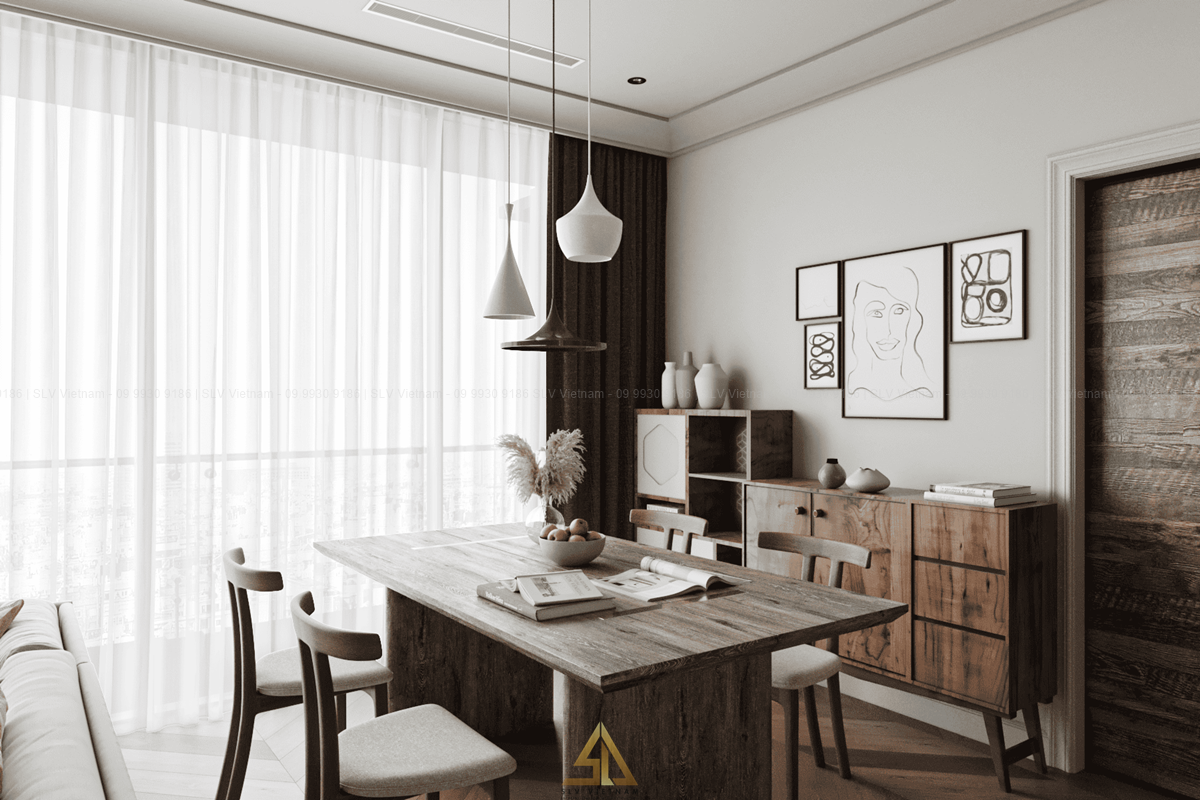 Nội thất gỗ tự nhiên ấm áp và bền bỉ (Nguồn ảnh: SLV Vietnam)