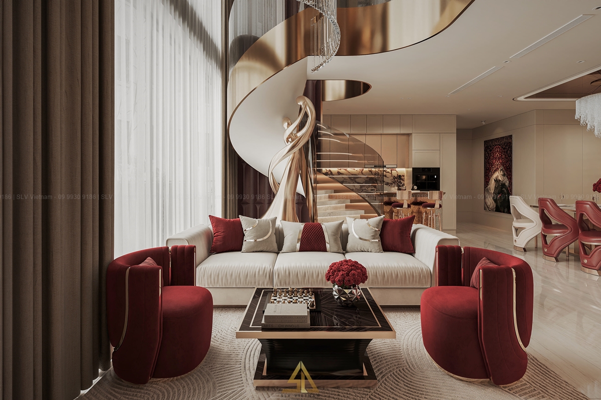 Phòng khách căn hộ sang trọng và cá tính (Nguồn ảnh: SLV Vietnam)