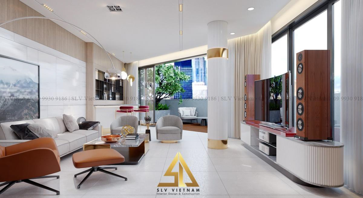 Mẫu quầy bar gỗ công nghiệp hiện đại (Dự án của SLV Vietnam)