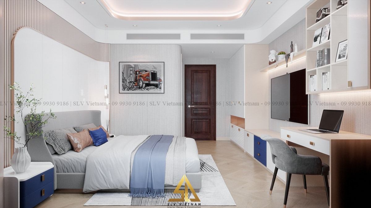 Phòng ngủ bé trai màu sắc tươi sáng và hiện đại (Dự án của SLV Vietnam)