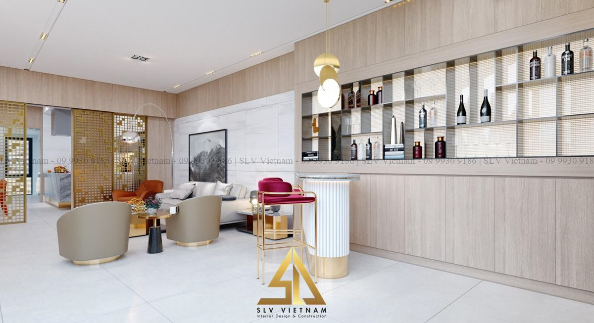 Quầy bar làm bằng gỗ công nghiệp cao cấp (Dự án của SLV Vietnam)