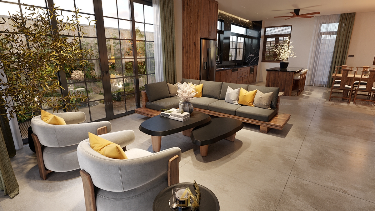 Phòng khách ngập tràn ánh sáng tự nhiên (Nguồn ảnh: SLV Vietnam)