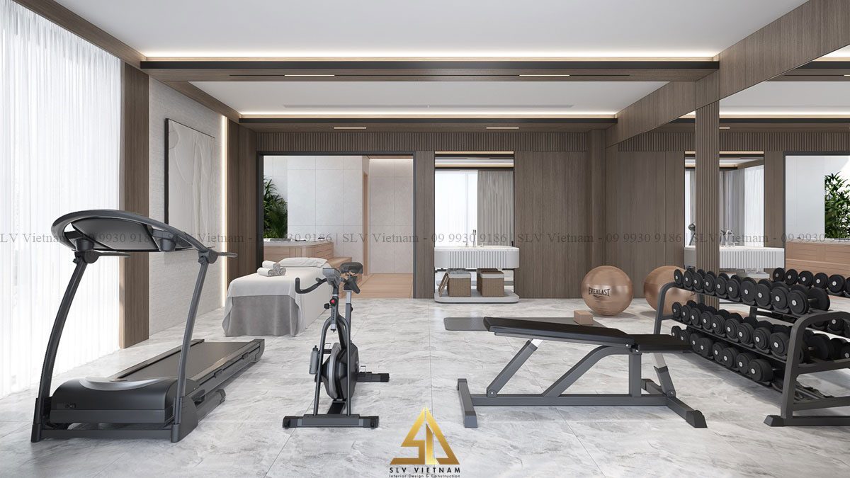 Thiết kế phòng tập gym thông thoáng (Dự án của SLV Vietnam)