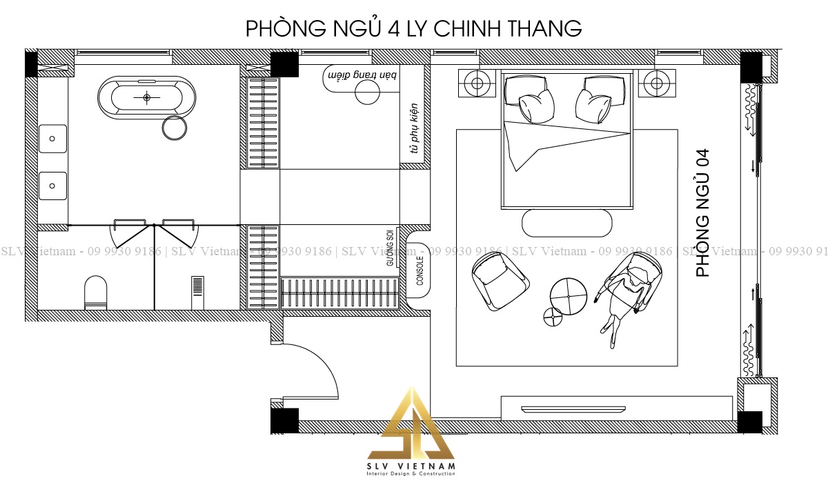 Bản vẽ phòng ngủ phổ biến (Dự án của SLV Vietnam)