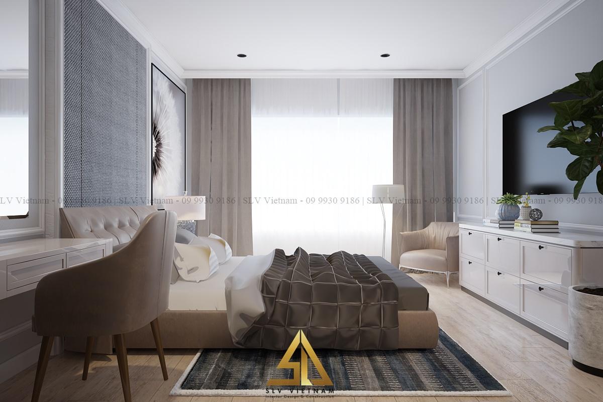 trang trí phòng ngủ 12m2 bố trí cây xanh tạo không khí mát mẻ(Dự án của SLV Vietnam)