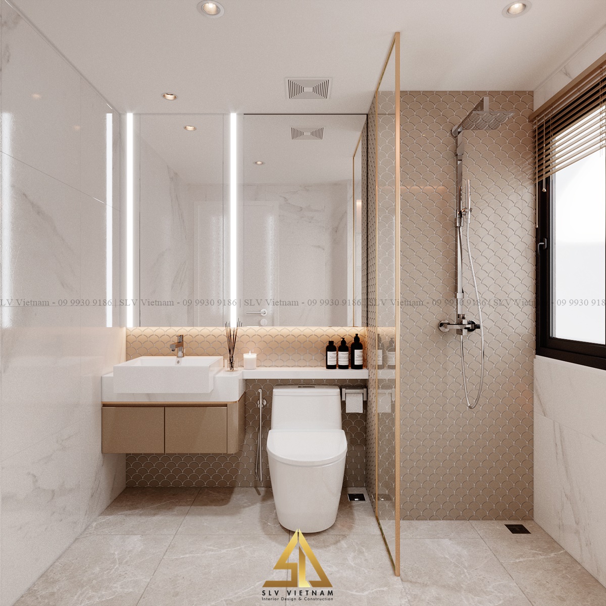 Các thiết bị vệ sinh âm tường là sự lựa chọn hoàn hảo cho phòng tắm hiện đại và sạch sẽ (Dự án của SLV Vietnam)