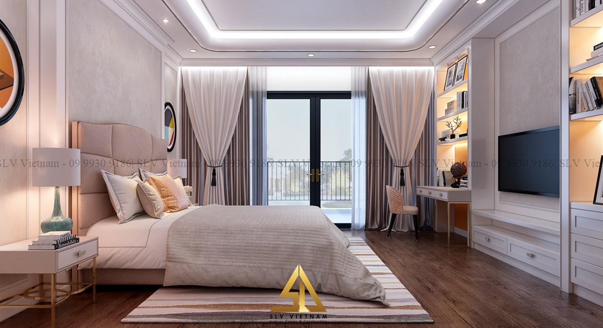 Cửa kính lớn mở rộng không gian phòng ngủ (Dự án của SLV Vietnam)