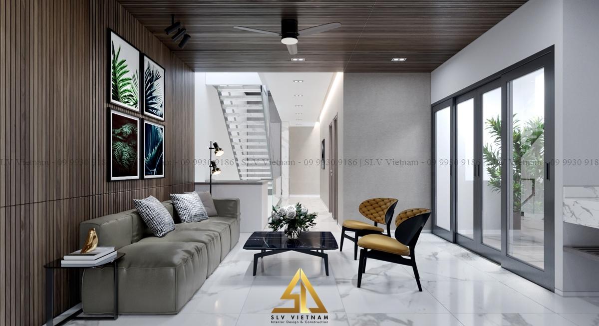 Đặt cầu thang cuối nhà giúp tiết kiệm không gian