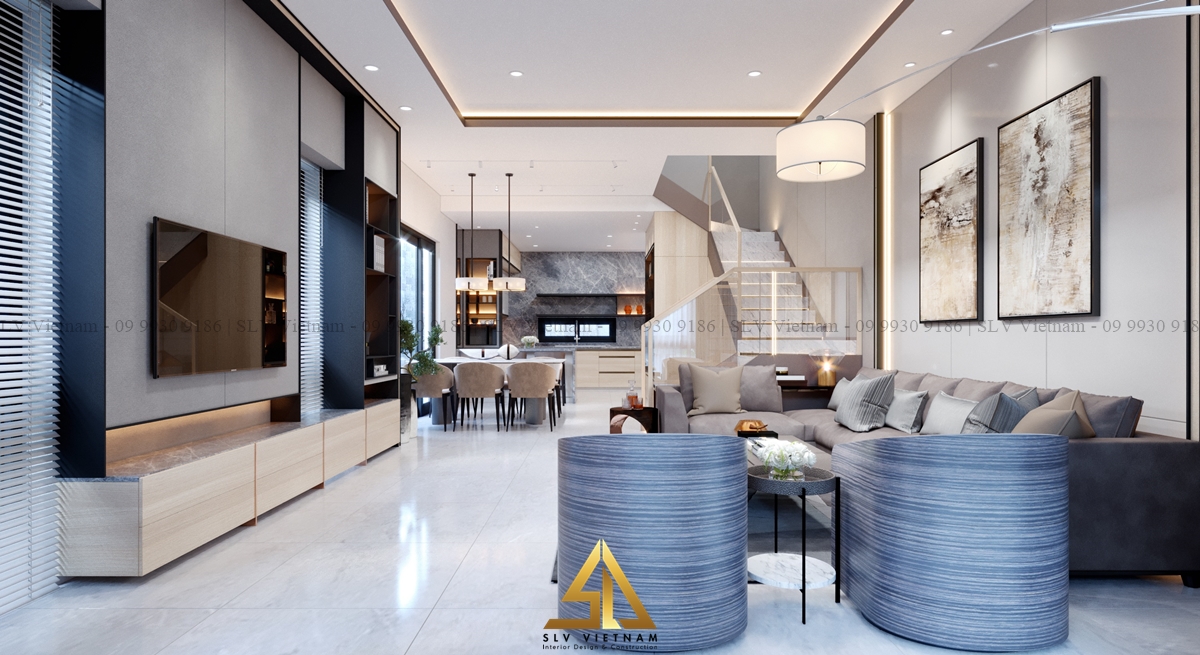 Đặt cầu thang ở vị trí phù hợp với không gian nhà ống