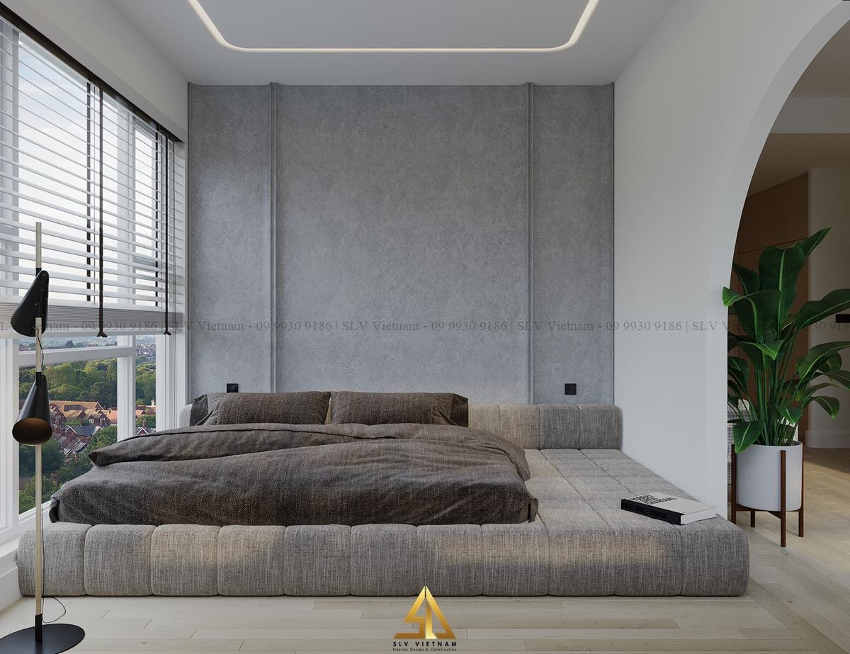 Giường ngủ lớn trọng tâm của không gian (Dự án của SLV Vietnam)