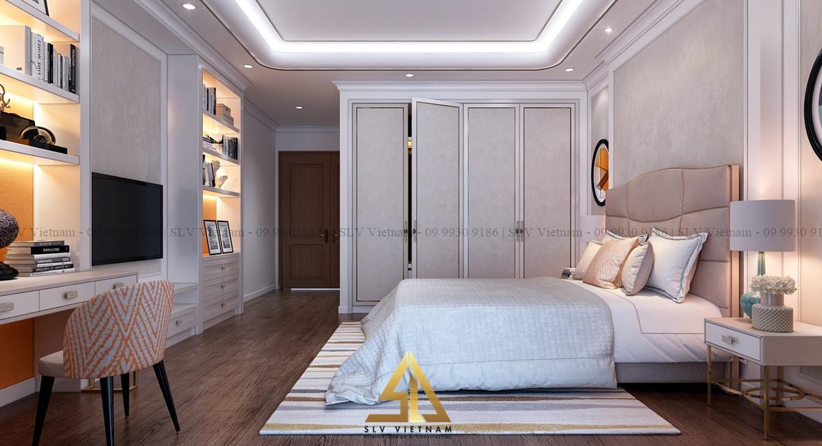 Góc làm việc gọn nhẹ nhưng vẫn đảm bảo công năng sử dụng (Dự án của SLV Vietnam)