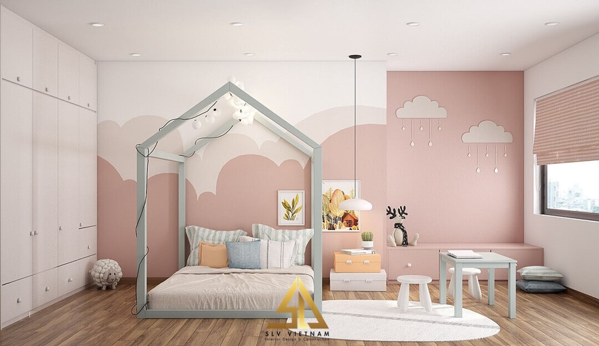 Không gian ngủ của bé sinh động để và nhiều màu sắc (Nguồn ảnh: sưu tầm)