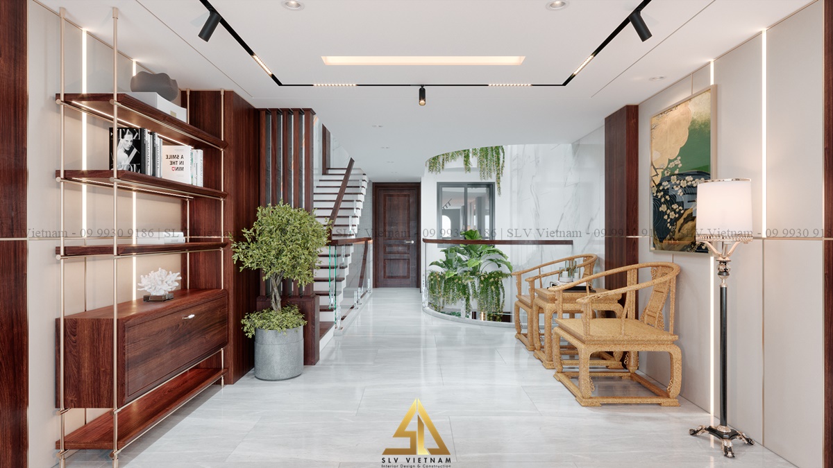 Không gian phòng khách tươi mát khi cung cấp đủ ánh sáng ( Dự án của SLV Vietnam )