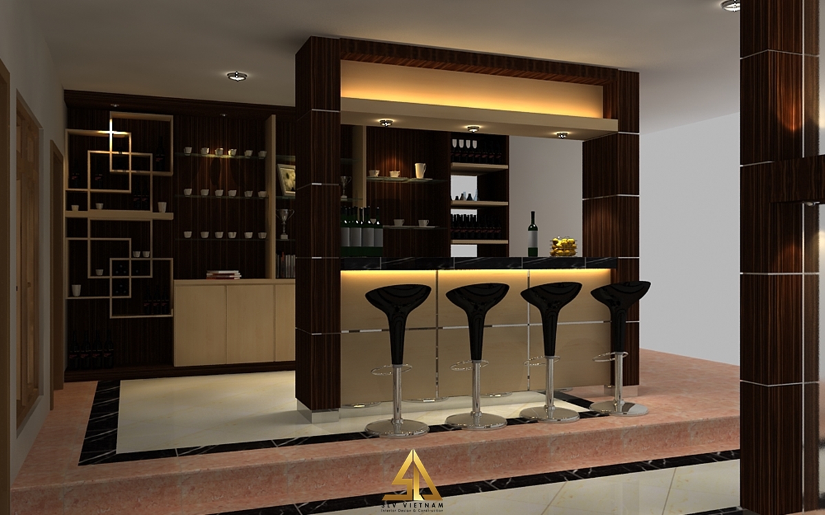 Không gian quầy bar lãng mạn