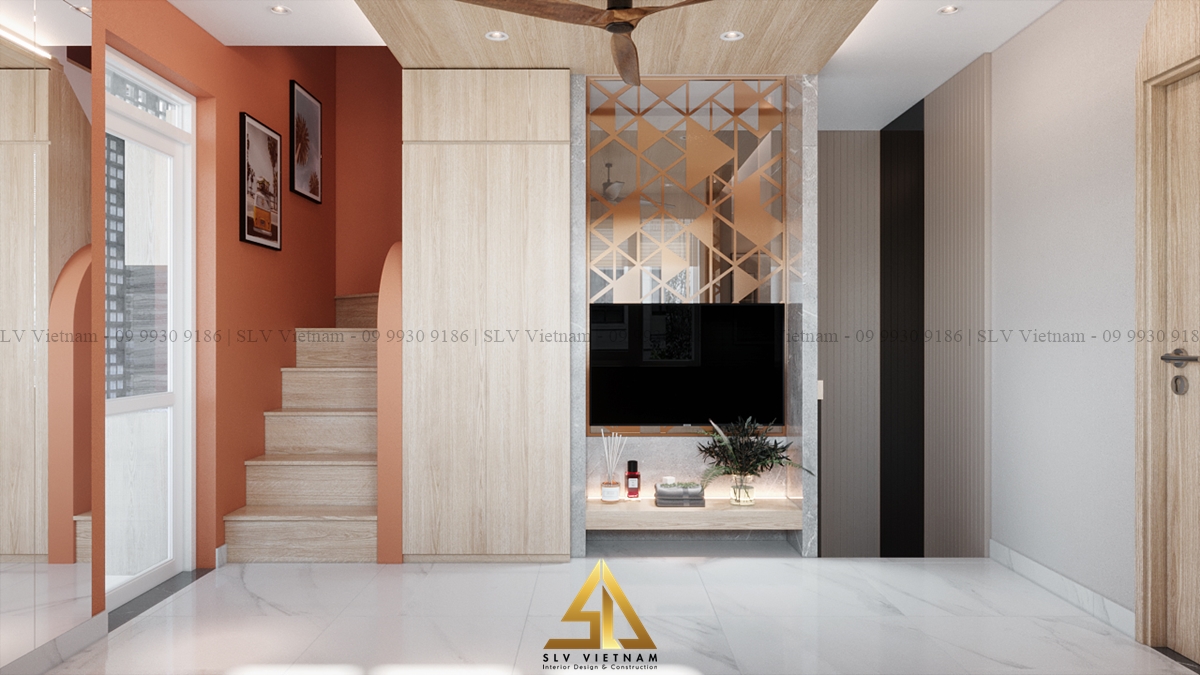 Kích thước bản thang nhỏ phù hợp với diện tích căn nhà